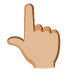 Backhand Index Pointing Up: Medium-Light Skin Tone emoji on Google