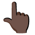 Backhand Index Pointing Up: Dark Skin Tone emoji on Google
