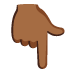 Backhand Index Pointing Down: Medium-Dark Skin Tone emoji on Google