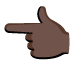 Backhand Index Pointing Left: Dark Skin Tone emoji on Google