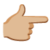 Emoji Indice verso destra: carnagione abbastanza chiara su Google