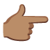 Nach rechts weisender Zeigefinger: mittlere Hautfarbe-Emoji auf Google