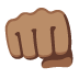 Oncoming Fist: Medium Skin Tone emoji on Google