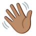 Waving Hand: Medium Skin Tone emoji on Google