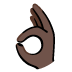 OK Hand: Dark Skin Tone emoji on Google