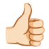 Emoji Pollice in su: carnagione chiara su Google