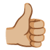 Thumbs Up: Medium-Light Skin Tone emoji on Google