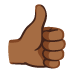 Thumbs Up: Medium-Dark Skin Tone emoji on Google