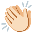 Clapping Hands: Light Skin Tone emoji on Google