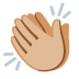 Clapping Hands: Medium-Light Skin Tone emoji on Google