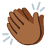 Emoji Mani che applaudono: carnagione abbastanza scura su Google