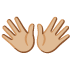 Open Hands: Medium-Light Skin Tone emoji on Google