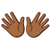 Emoji Tangan terbuka: ton kulit sederhana gelap pada Google