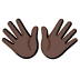 Emoji Tangan terbuka: ton kulit gelap pada Google