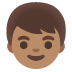 Junge: mittlere Hautfarbe-Emoji auf Google