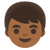 Boy: Medium-Dark Skin Tone emoji on Google