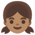 Girl: Medium Skin Tone emoji on Google