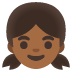 Girl: Medium-Dark Skin Tone emoji on Google