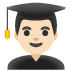 Man Student: Light Skin Tone emoji on Google