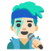Man Singer: Light Skin Tone emoji on Google