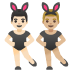 Männer mit Hasenohren: helle Hautfarbe, mittelhelle Hautfarbe-Emoji auf Google