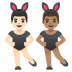 Mannen met konijnenoren: lichte huidskleur, getinte huidskleur-emoji op Google