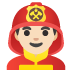 Emoji Pompiere uomo: carnagione chiara su Google