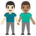 อีโมจิ ชาย-ชายจับมือ: โทนผิวสีขาว โทนผิวสีเหลือง บน Google