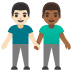 Emoji Dua pria bergandengan: warna kulit cerah, warna kulit gelap-sedang di Google