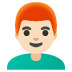 Emoji Lelaki: ton kulit cerah dan rambut merah pada Google