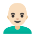 Mann: helle Hautfarbe, Glatze-Emoji auf Google
