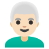 Emoji Pria: warna kulit cerah, rambut putih di Google