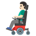 Emoji Homem em cadeira de rodas motorizada: pele clara no Google