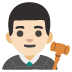 Emoji Giudice uomo: carnagione chiara su Google
