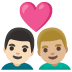 อีโมจิ คู่รัก: ผู้ชาย ผู้ชาย โทนผิวสีขาว และ โทนผิวสีขาวเหลือง บน Google