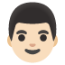 Man: Light Skin Tone emoji on Google
