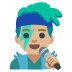 Google üzerinde Erkek şarkıcı: orta açık cilt tonu emojisi