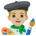 Künstler: mittelhelle Hautfarbe-Emoji auf Google