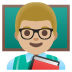 Man Teacher: Medium-Light Skin Tone emoji on Google