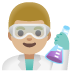 Man Scientist: Medium-Light Skin Tone emoji on Google