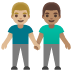Men Holding Hands: Medium-Light Skin Tone, Medium Skin Tone emoji on Google