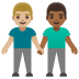 Men Holding Hands: Medium-Light Skin Tone, Medium-Dark Skin Tone emoji on Google