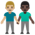 Emoji Dua lelaki berpegangan tangan: ton kulit sederhana cerah dan ton kulit gelap pada Google
