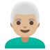 Emoji Pria: warna kulit cerah-sedang, rambut putih di Google