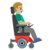 Emoji Uomo su sedia a rotelle motorizzata: carnagione abbastanza chiara e a destra su Google