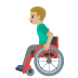 Emoji Lelaki dalam kerusi roda manual: ton kulit sederhana cerah pada Google