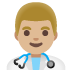 Arzt: mittelhelle Hautfarbe-Emoji auf Google