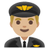 Man Pilot: Medium-Light Skin Tone emoji on Google