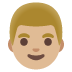 Man: Medium-Light Skin Tone emoji on Google