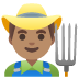 Man Farmer: Medium Skin Tone emoji on Google
